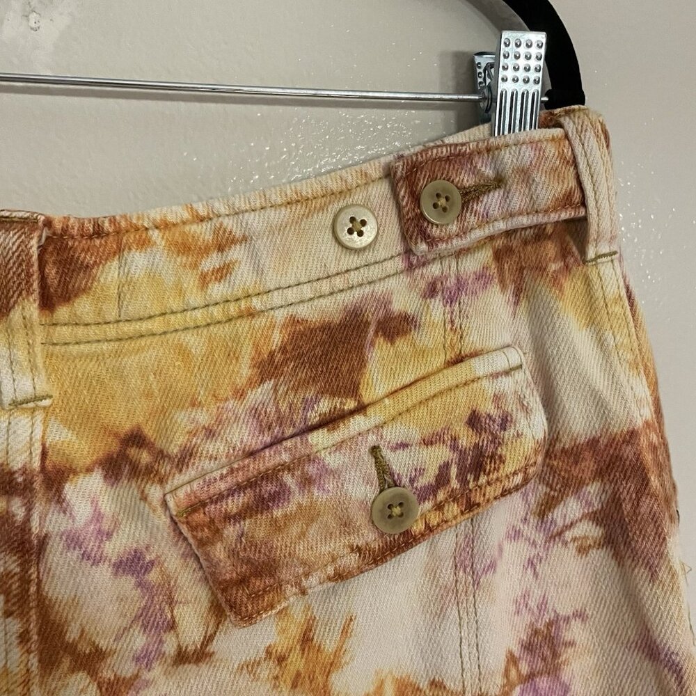 We The Free Tie-Dye Denim Bermuda Shorts - Peach & Cream - Picture 10 of 13
